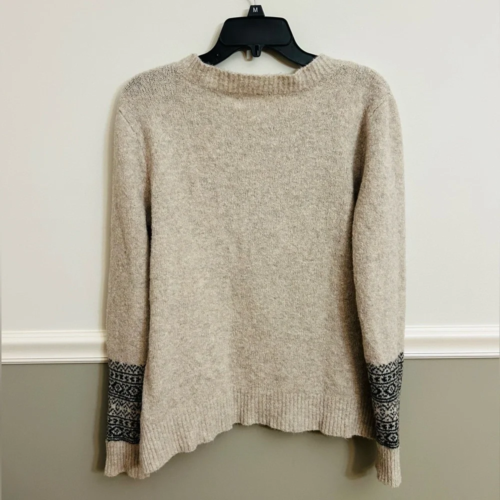 Abercrombie & Fitch Beige Penguin Crew Neck Ribbed Long Sleeves Sweater Medium - Picture 2 of 5